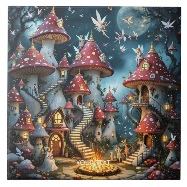 Fantasy Cute Mushroom Forest Realm Tile (Front)