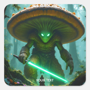 Fantasy Cute Mushroom Sabre Forest Square Sticker