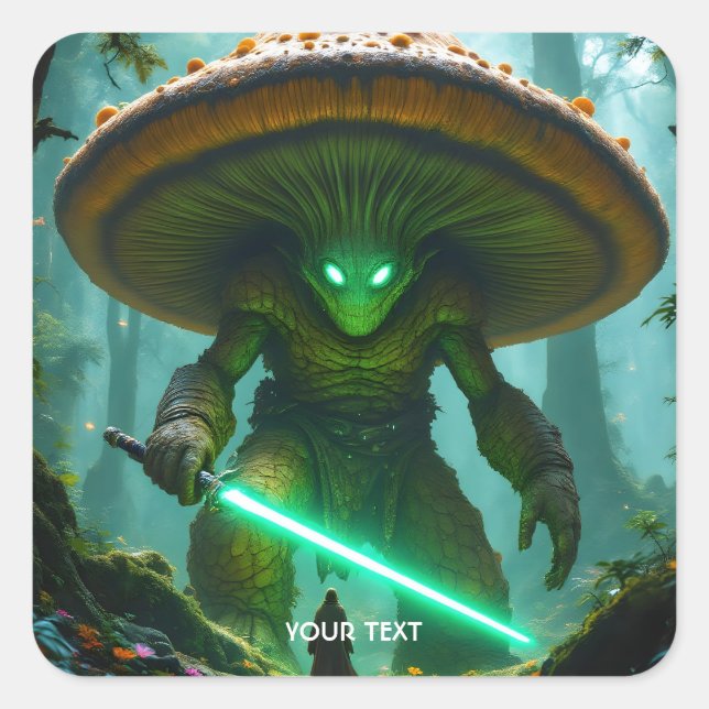 Fantasy Cute  Mushroom Sabre Forest Square Sticker (Front)