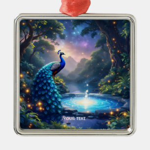 Fantasy Cute Night Puddle Peacock Metal Tree Decoration