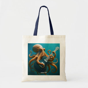 Fantasy Cute Octopus Playing Guitar Tote Bag