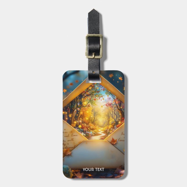 Fantasy Cute Old Autumn Envelope Luggage Tag (Front Vertical)