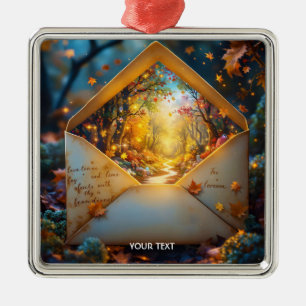 Fantasy Cute Old Autumn Envelope Metal Tree Decoration