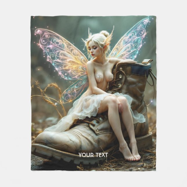 Fantasy Cute  Old Big Boot Fleece Blanket (Front)