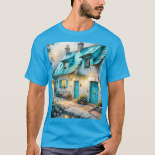 Fantasy Cute Old Blue House T-Shirt