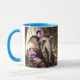 Fantasy Cute Old Elephant Wizard Mug