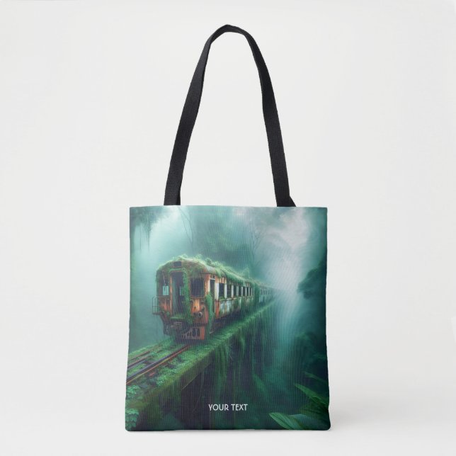 Fantasy Cute Old Past Train Tote Bag (Front)