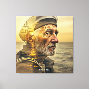 Fantasy Cute Old Sailor Sea Canvas Print
