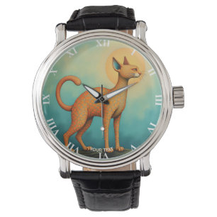 Fantasy Cute Orange Abstract Cat Watch