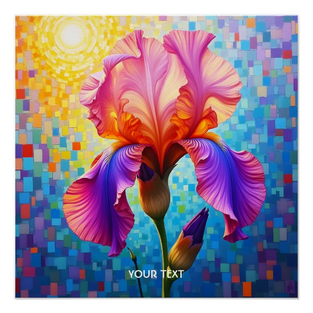 Fantasy Cute  Orange Pink Flower Poster (Front)