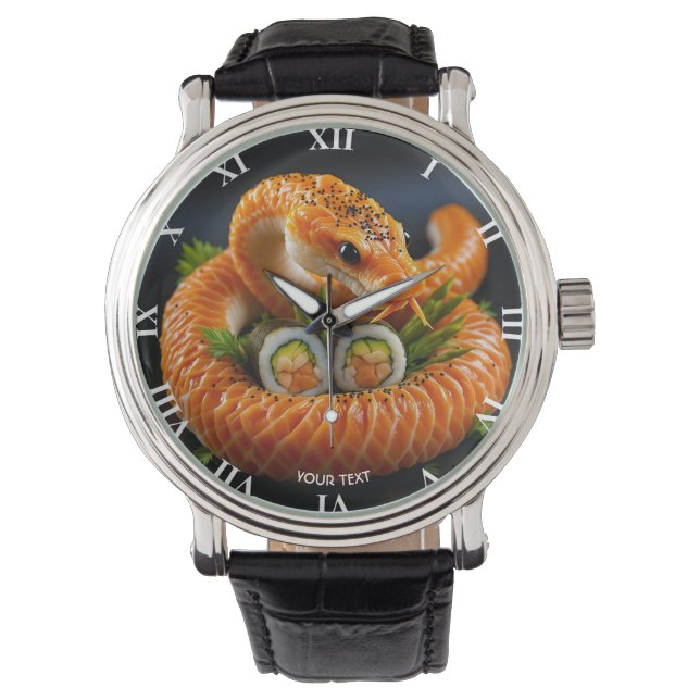 Fantasy Cute Orange Snake Sushi Watch (Front)
