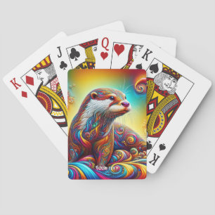 Fantasy Cute Otter Colours Dance Playing Cards