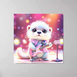 Fantasy Cute Otter Pop Star Canvas Print