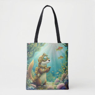 Fantasy Cute Otter Steampunk Suit Tote Bag
