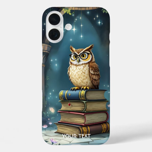 Fantasy Cute Owl Glasses Books Case-Mate iPhone Case (Back)