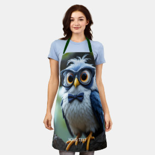 Fantasy Cute Owl Glasses Bow Apron