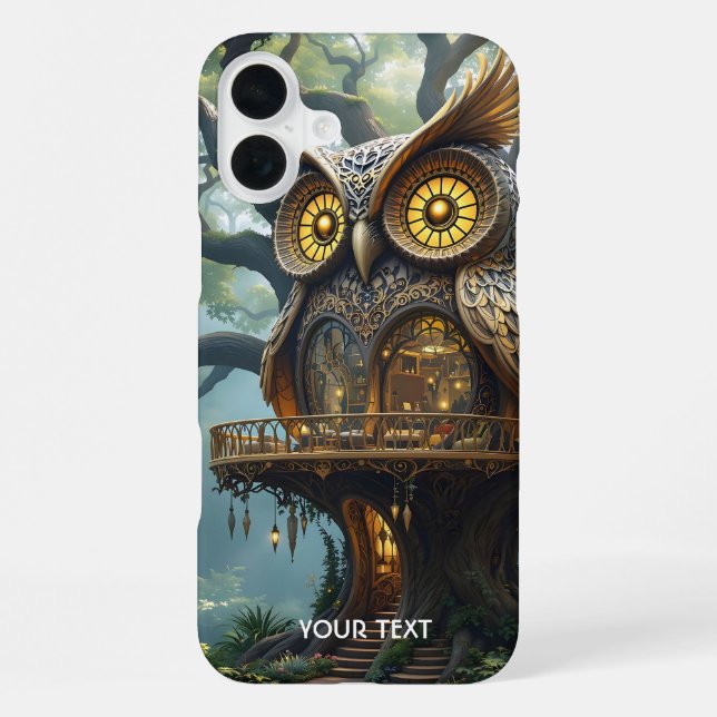 Fantasy Cute Owl Tree Forest iPhone Case (Back)