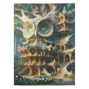 Fantasy Cute Owl Tree House  Tablecloth