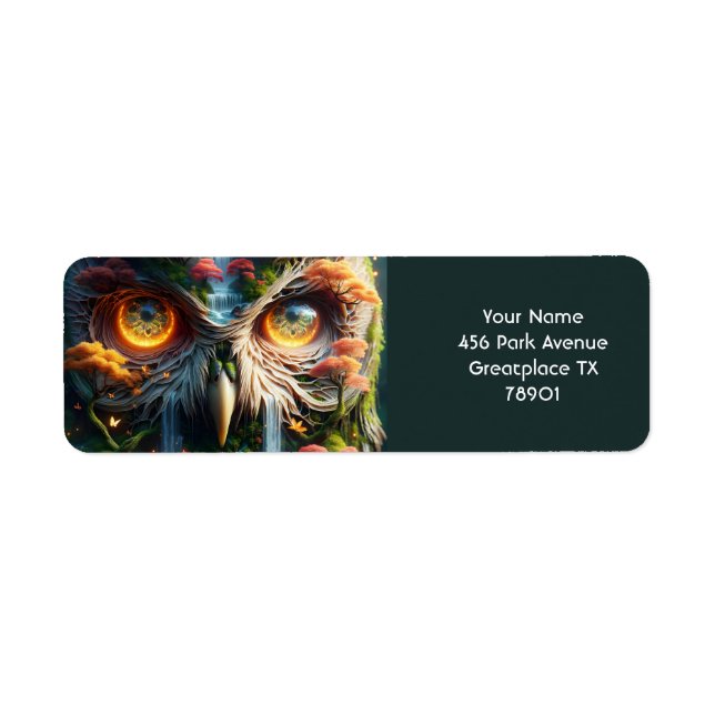 Fantasy Cute Owl Waterfall Trees (Front)