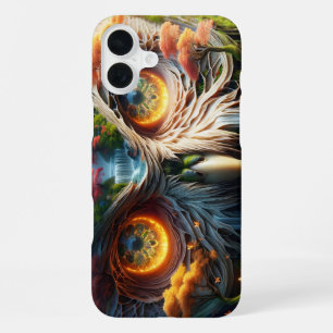 Fantasy Cute Owl Waterfall Trees iPhone 16 Plus Case