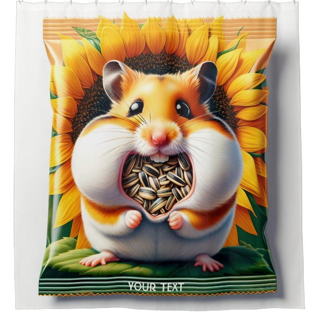 Fantasy Cute Packet Seeds Hamster Shower Curtain (Front)