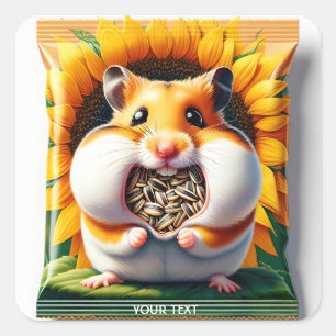 Fantasy Cute Packet Seeds Hamster Square Sticker
