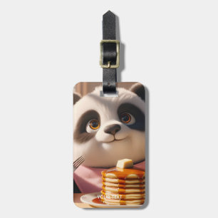 Fantasy Cute Panda Eating Pancakes Luggage Tag