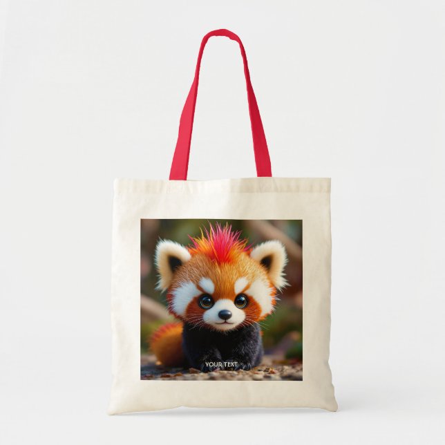 Fantasy Cute Panda Red Hai Tote Bag (Front)