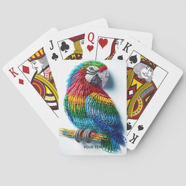 Fantasy Cute Paper Clips Bird Playing Cards (Back)