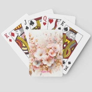 Fantasy Cute Pastel Pink Sakura Playing Cards
