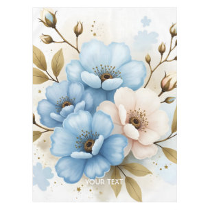 Fantasy Cute Pastel Watercolor Flowers Tablecloth