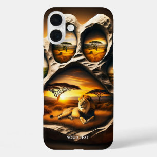 Fantasy Cute Paw Lion Stone iPhone 16 Plus Case