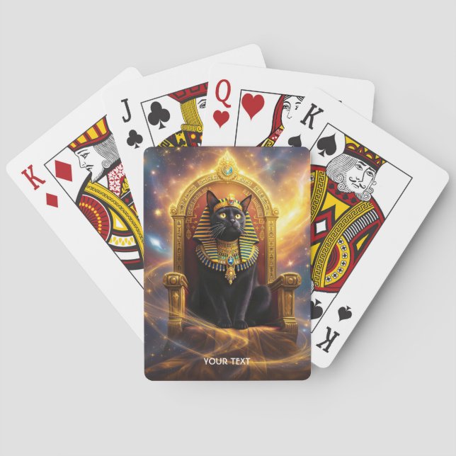 Fantasy Cute Pharaoh Regal Cat Playing Cards (Back)