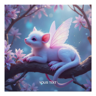 Fantasy Cute Pink Creature Forest Poster