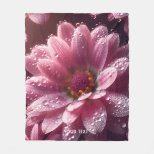 Fantasy Cute Pink Flower Dew Fleece Blanket