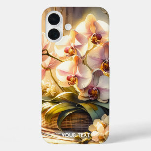 Fantasy Cute Pink Orchids Watercolor iPhone 16 Plus Case