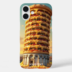 Fantasy Cute Pisa Tower Pizza iPhone 16 Plus Case
