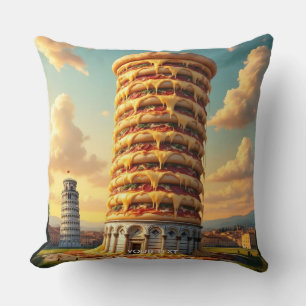 Fantasy Cute Pisa Tower Pizza Cushion