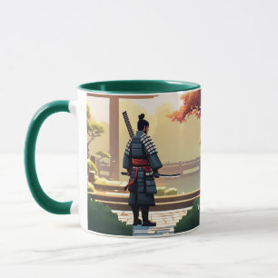 Fantasy Cute Pixel Art Samurai Mug