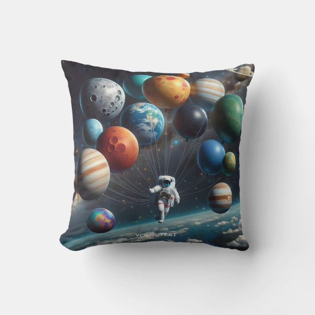Fantasy Cute Planets Space Astronaut Cushion (Front)
