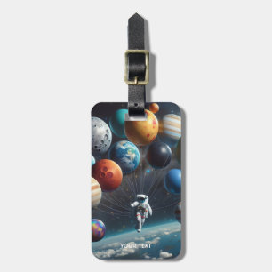 Fantasy Cute Planets Space Astronaut Luggage Tag