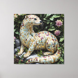 Fantasy Cute Playful Otter Sculpture Canvas Print