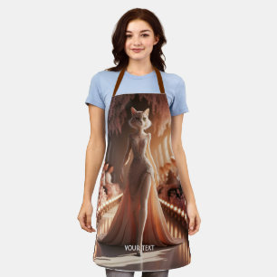 Fantasy Cute Podium Beautiful Cat Apron