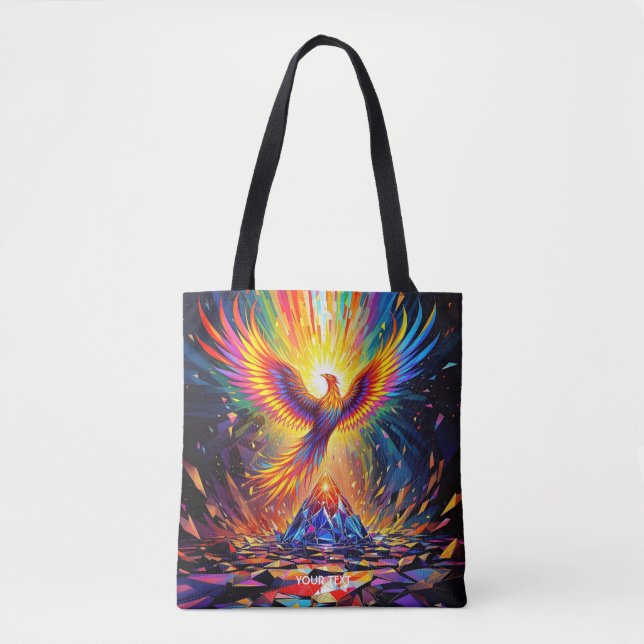 Fantasy Cute Prism Phoenix Rising Tote Bag (Front)