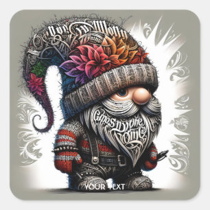 Fantasy Cute Punk Calligraphy Letters Square Sticker