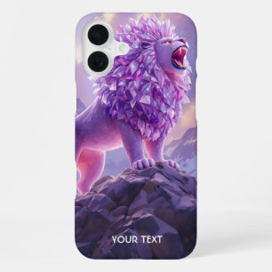 Fantasy Cute Purple Amethyst Lion iPhone 16 Plus Case