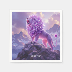 Fantasy Cute Purple Amethyst Lion Napkin