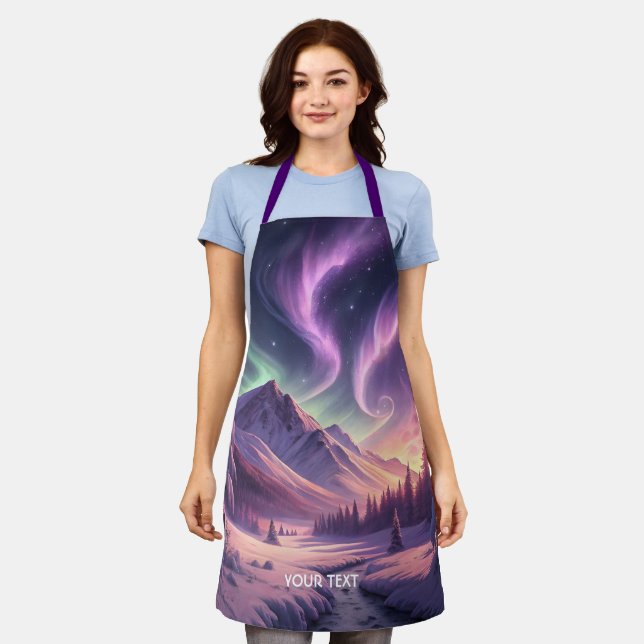 Fantasy Cute Purple Winter Land Apron (Worn)