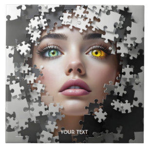 Fantasy Cute Puzzle Girl Face Tile