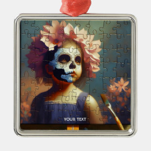 Fantasy Cute Puzzle Girl Flowers Metal Tree Decoration